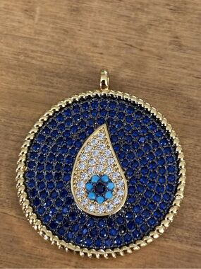✨ Midnight Blue Pavé Statement Pendant Necklace ✨ SHOWSTOPPER. 💙 16 18 20 inch